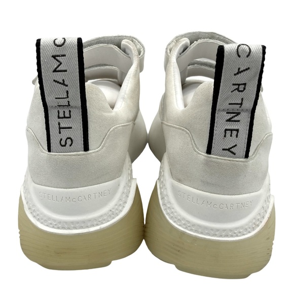 NWOB Stella McCartney White Beige Eclypse Touch Strap Sneakers - Sz 7 - Picture 5 of 7